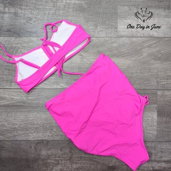 Meyeeka High Waisted Ruched Bikini Swimsuit Size S - Picture 5 of 5